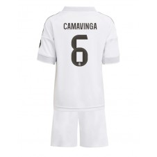 Real Madrid Eduardo Camavinga #6 Hjemmedraktsett Barn 2025-26 Kortermet (+ korte bukser)